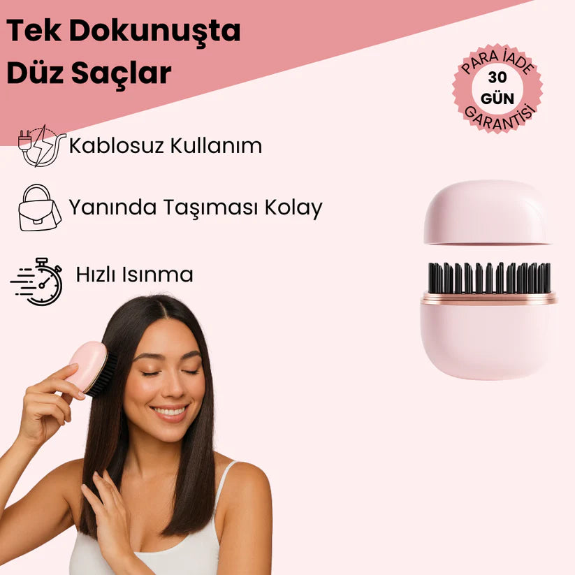 Kablosuz Mini Saç Düzleştirici Tarak | Lunavera